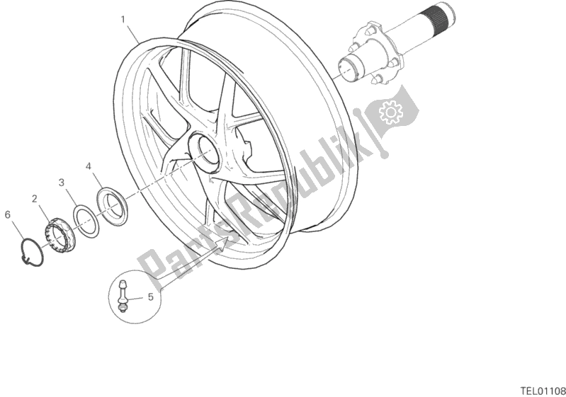 Tutte le parti per il Ruota Posteriore del Ducati Multistrada 1260 ABS Brasil 2018
